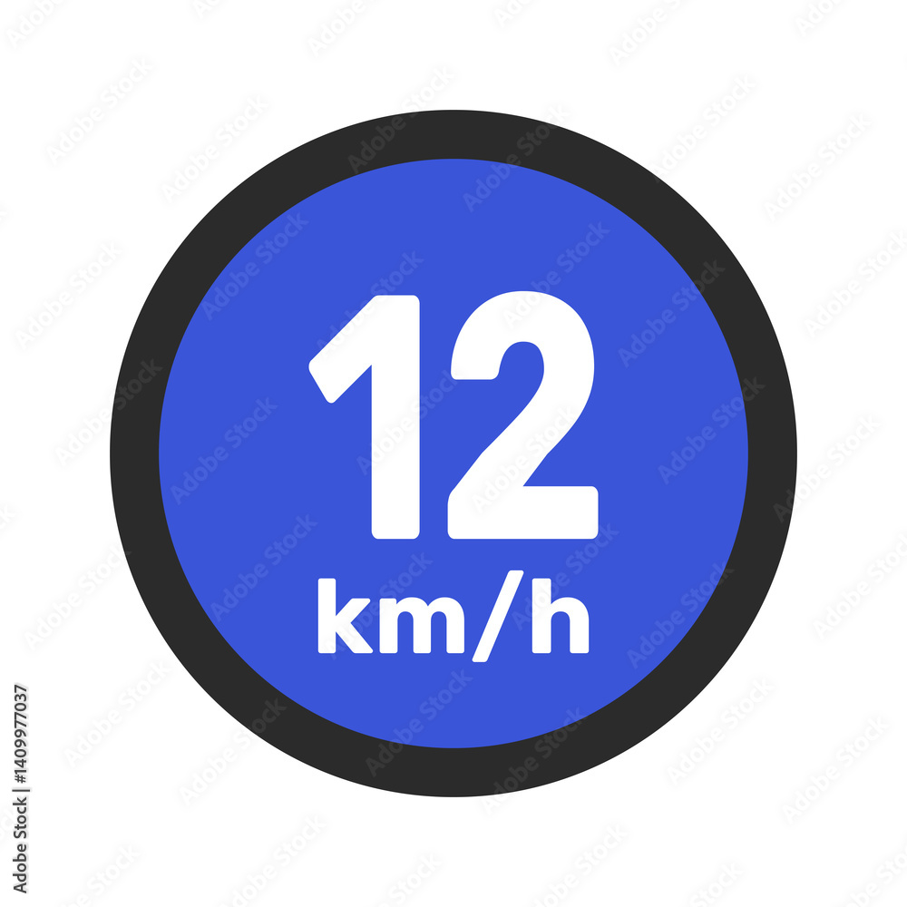 Speed limit sign 12 km h icon vector illustration sign background Speed limit sign 12 km h icon vector illustration sign background