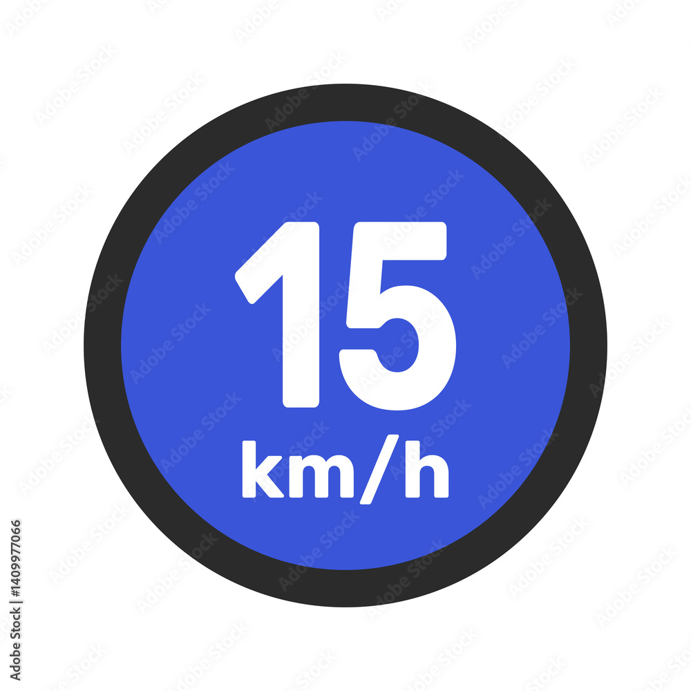 Speed limit sign 15 km h icon vector illustration sign background Speed limit sign 15 km h icon vector illustration sign background