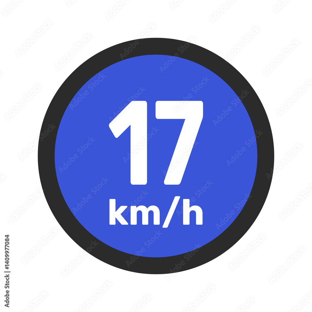 Speed limit sign 17 km h icon vector illustration sign background Speed limit sign 17 km h icon vector illustration sign background