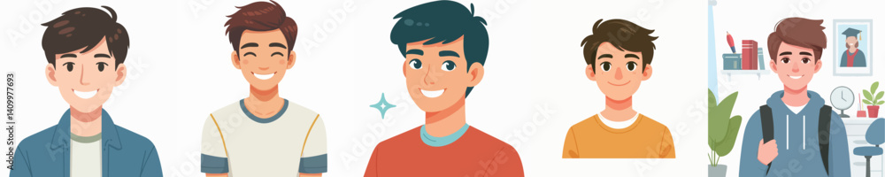 Vector of a young man smiling. Vector of a young man smiling.