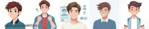 Vector of a young man smiling.