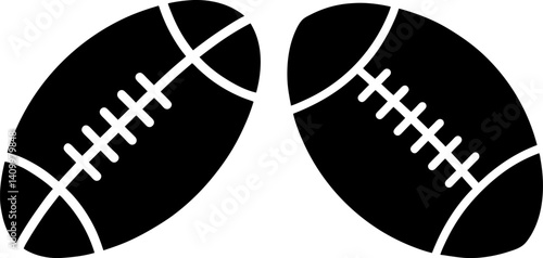 Rugby ball art vectors and Set of black football icon silhouette collections