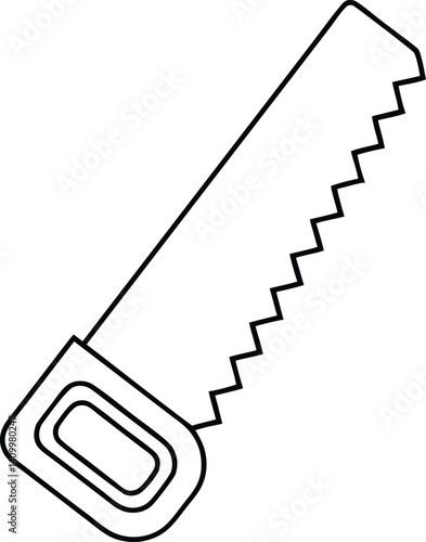 Hand Saw black outline icon