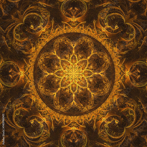 Abstract Golden Spiritual M...