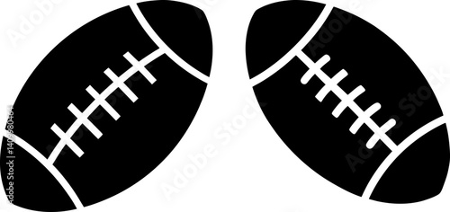 Rugby ball art vectors and Set of black football icon silhouette collections