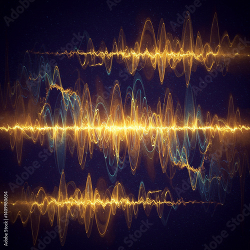 Abstract Digital Sound Wave...