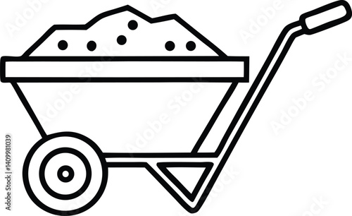 wheelbarrow line icon