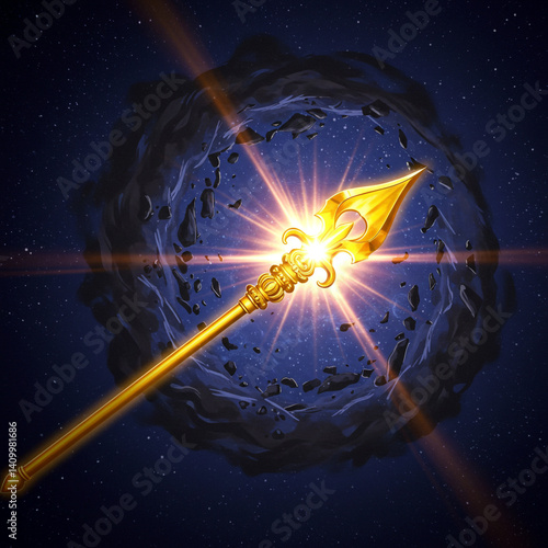 Golden Spiritual Spear or T...