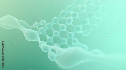 Abstract Mint Green Molecular Structure Background