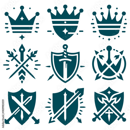 Vibrant supremacy of arcane warriors with bow and stylish crown