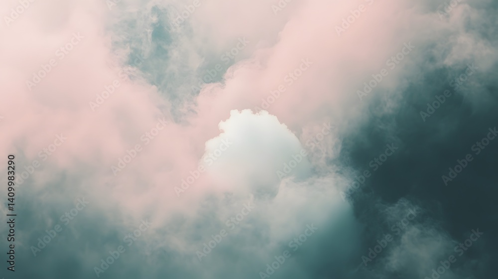 Obraz premium Dreamlike Pastel Cloudscape Abstract Sky