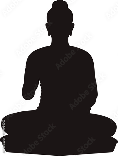 Silhouette of Meditating Buddha