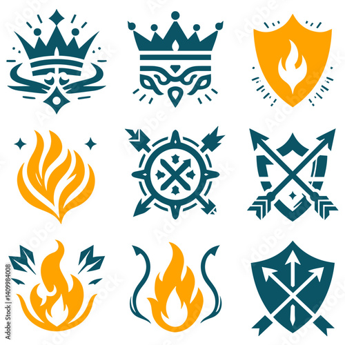 Dynamic sentinel of blazing conquest with bow and armed force