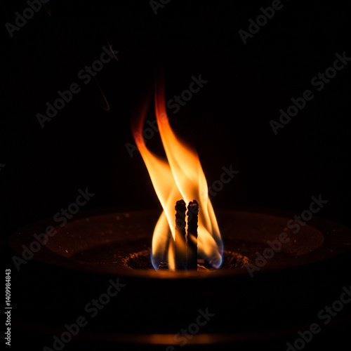 Warm Flame Burning in Tradi...
