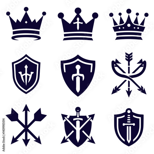 A visionary legacy of phantom rulers with regal battle arms and shield