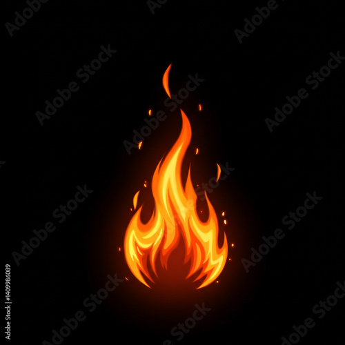 Dynamic Stylized Fire Flame...