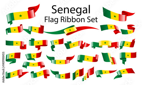 Senegal ribbon flag set