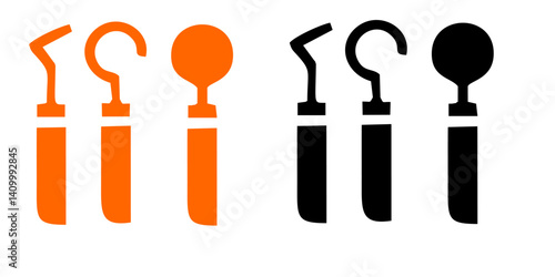 Dental clinic elements - thin line web icon set. Outline icons collection. Simple vector illustration