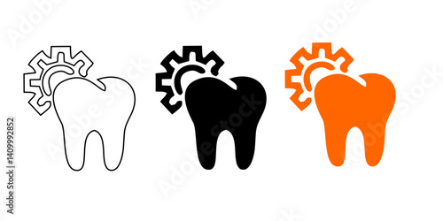 Dental clinic elements - thin line web icon set. Outline icons collection. Simple vector illustration