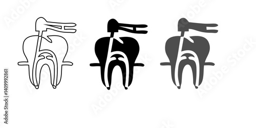 Dental clinic elements - thin line web icon set. Outline icons collection. Simple vector illustration