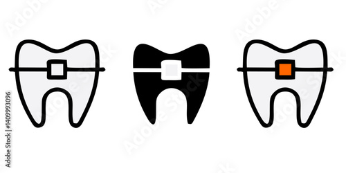 Dental clinic elements - thin line web icon set. Outline icons collection. Simple vector illustration