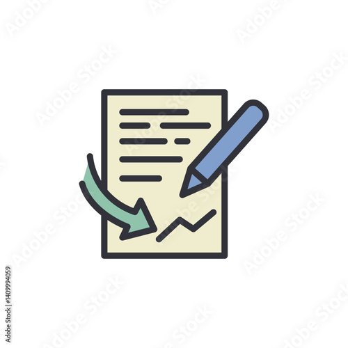 Assignment colored icons, minimalist vector illustration ,simple transparent graphic element .Isolated on white background