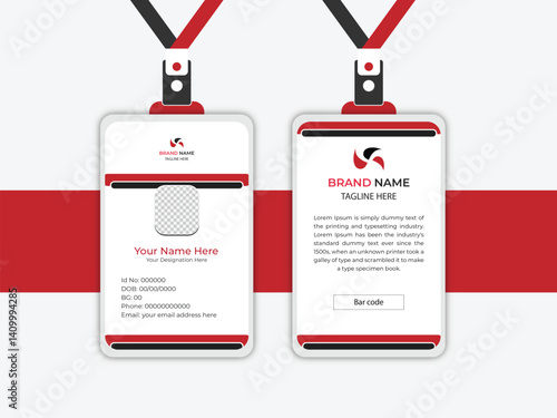 Premium Vector minimalist office ID card design template for your company members and modern student ID card design template for school or college.