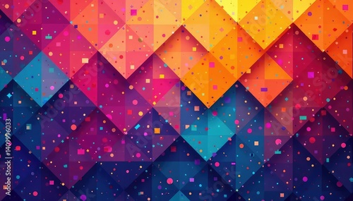 Abstract geometric mosaic, vibrant color blocks, texture pattern, geometric pattern, block