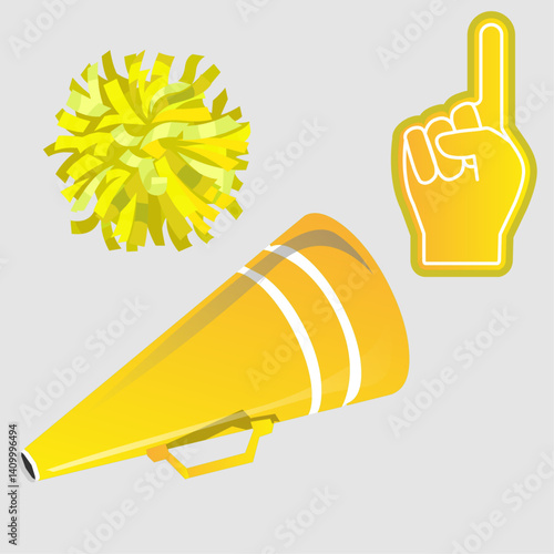 Cheerleading yellow  items vector
