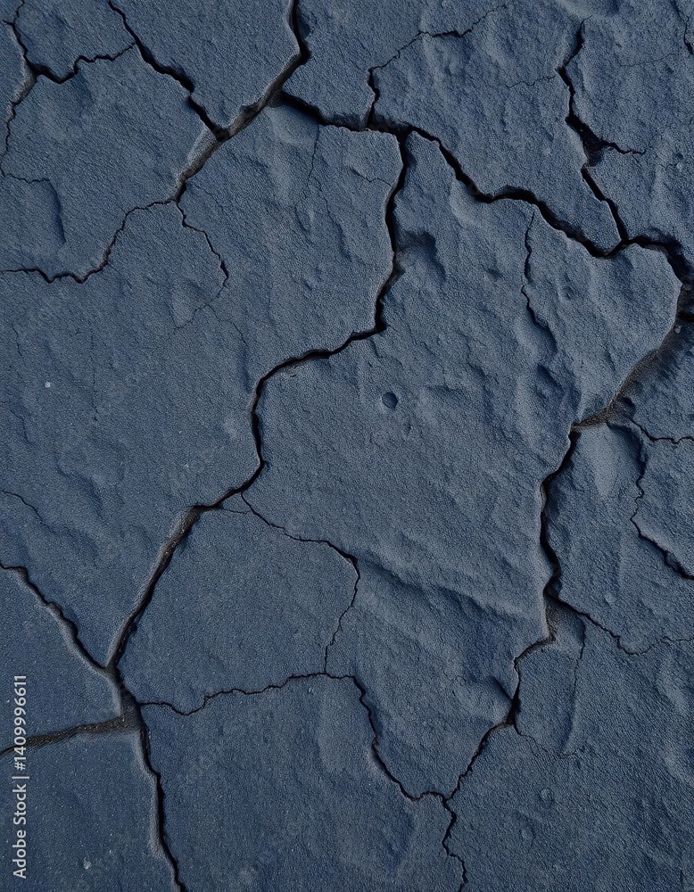 Obraz premium Rough, dark gray stone texture with deep grainy crevices and uneven surface, rugged, close-up, granite