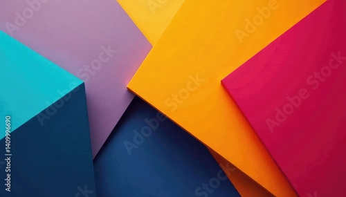 Abstract geometric shapes, vibrant color blocks, modern, repeating, surface