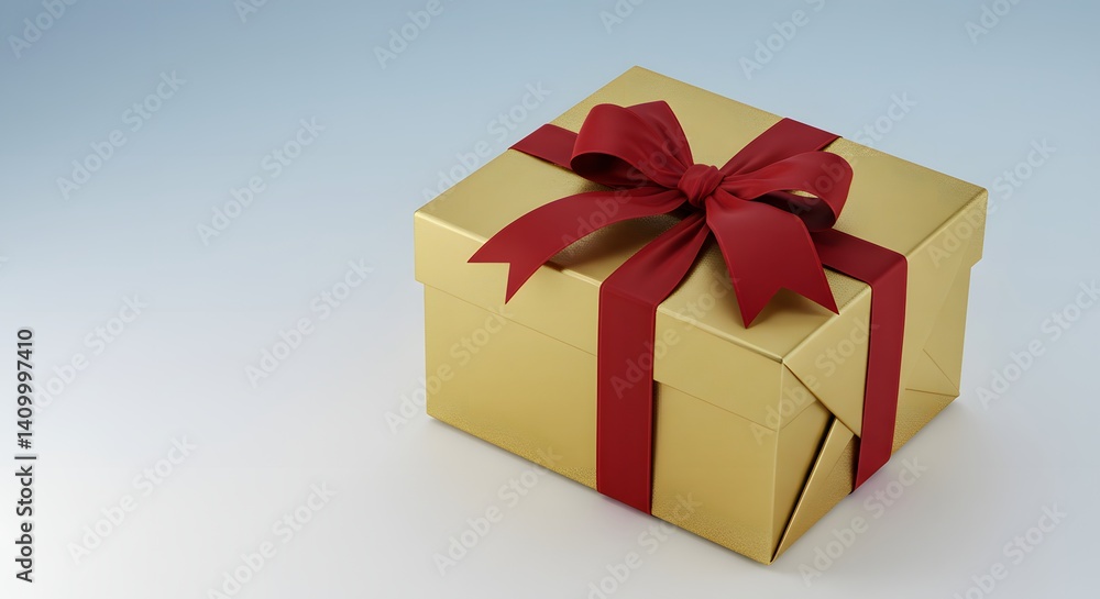 Obraz premium Wrapped Present with Bow Elegant Gift for Celebration