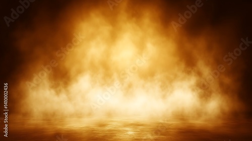Golden Smoke Filled Room Background Image