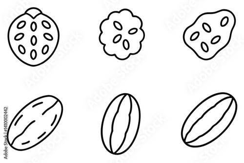 raisin line art simple abstract black and white design
