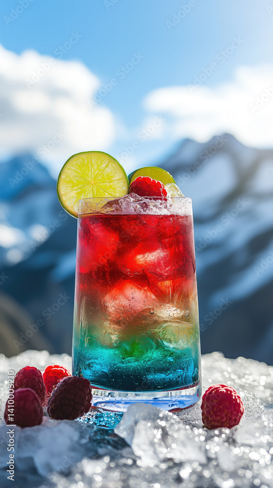 A dynamic blend of ruby red, lime green, and deep tones for a visually engaging composition
