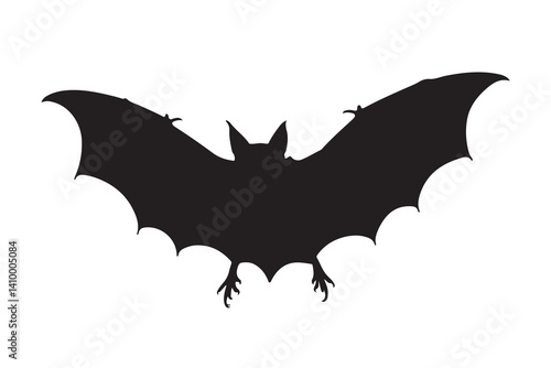 Silhouette of Halloween bat vector icon set illustration isolated on white background.