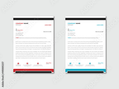 Unique minimalist A4 size Letterhead Design for your company Business and Corporate Use