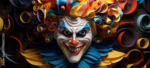 paper quilling clown ai, generative