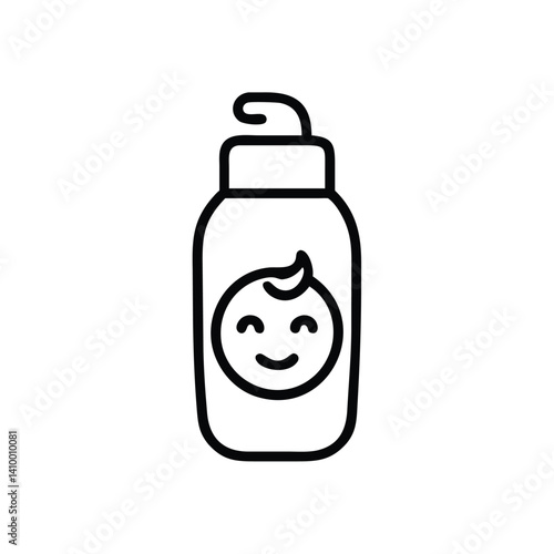 Baby Soap Or Lotion Dispenser Bottle Outline Icon Illustration Vector Graphic