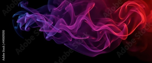 Abstract swirling dark smoke on black background, ethereal, depth, abstract
