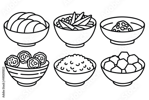 ramen line art vibrant noodle food drawing concept