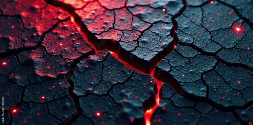 Jagged black cracks on abstract surface Deep fissures, rough texture , design, vector, abstract texture
