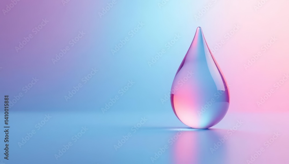 Pastel blue pink gradient dropper, tiny droplet , elegant, medical, photography