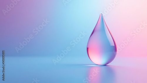Obraz na płótnie Pastel blue pink gradient dropper, tiny droplet , elegant, medical, photography w salonie