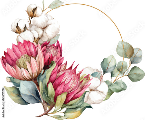 Beautiful Pink Cotton and Flower Garland.