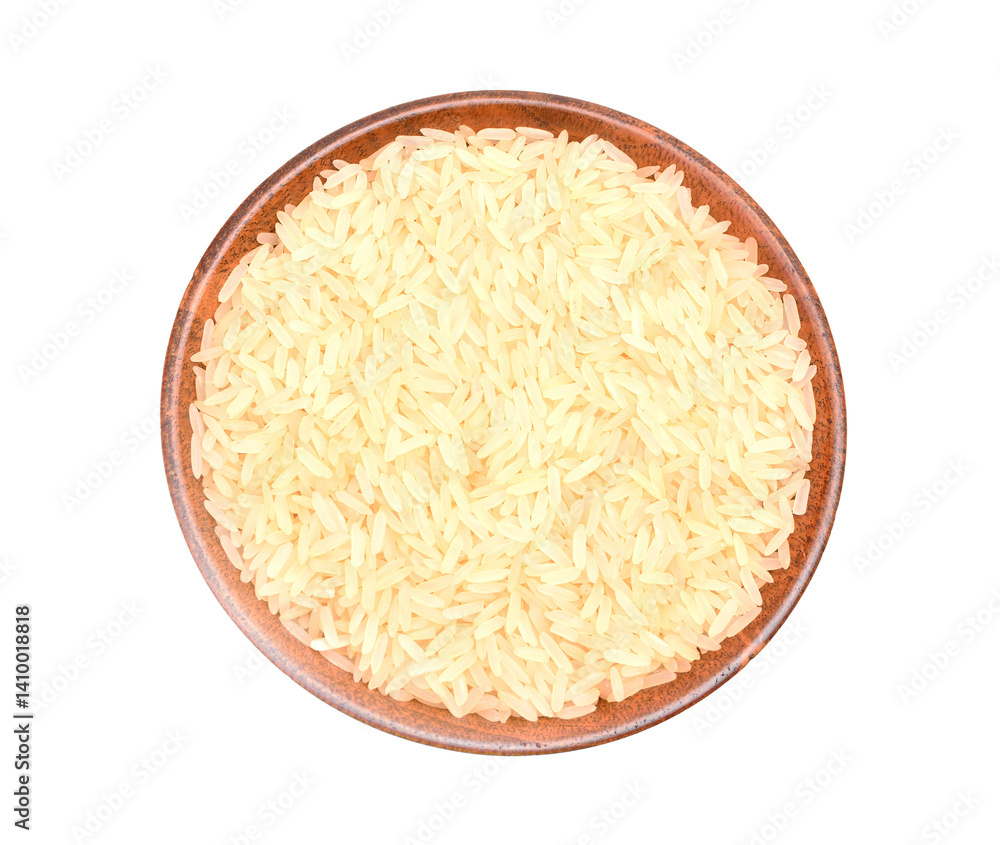 Bowl of rice isolated