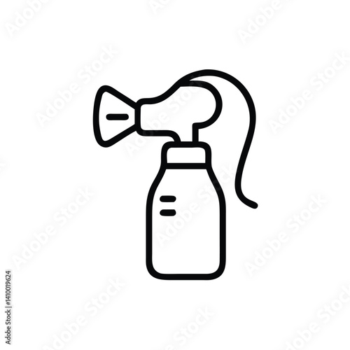 Breast Pump Icon Vector Illustration Isolated On White Background Outline Style