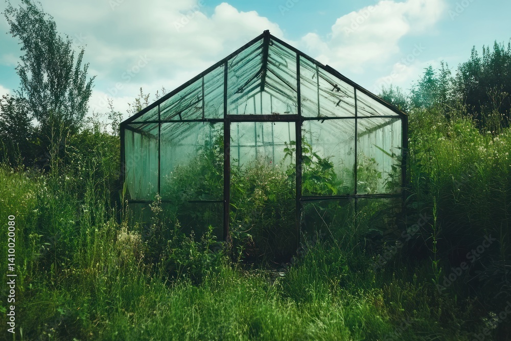 Overgrown Greenhouse in Rustic Setting Overgrown Greenhouse in Rustic Setting