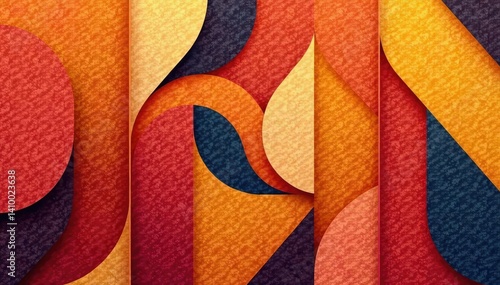 Abstract geometric shapes in warm tones create a sophisticated interior design seamless pattern , wall, beige, tones