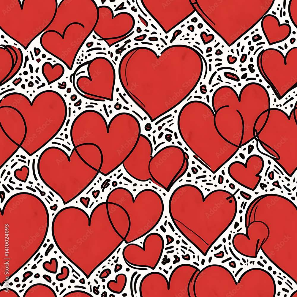 Red Heart Pattern Design Valentines Day Romantic Love Background Red Heart Pattern Design Valentines Day Romantic Love Background